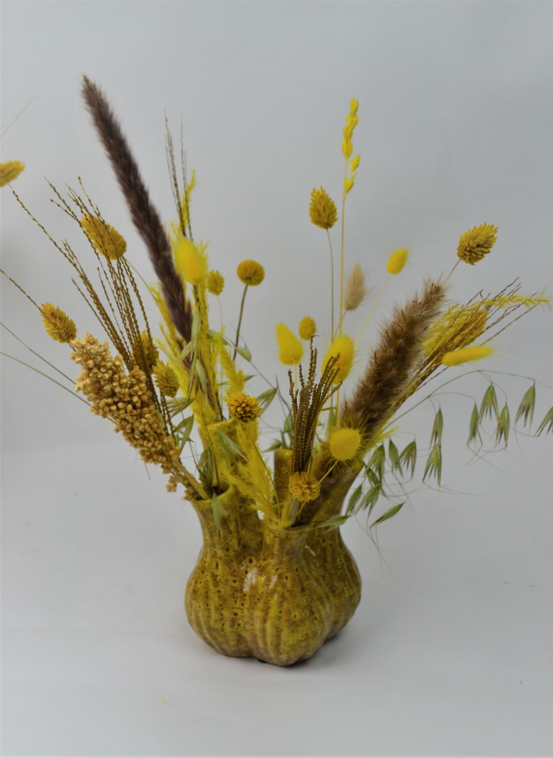 Droogbloemen mixed yellow / tuitvaas