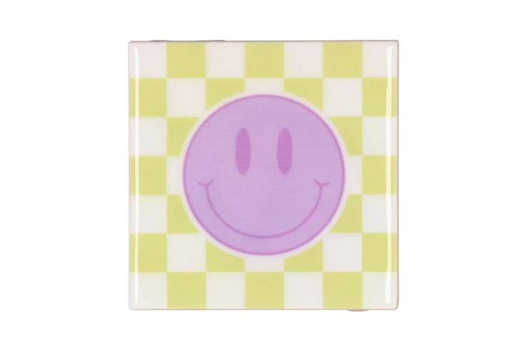Tegel Smiley Groen Paars
